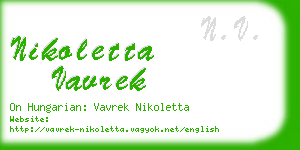 nikoletta vavrek business card